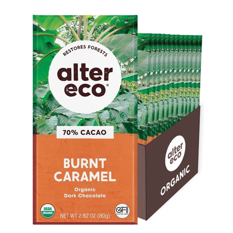 Alter Eco Organic Chocolate Bar Deep Dark Salted Burnt Caramel 30% Cocoa 2.82 oz (80 g)