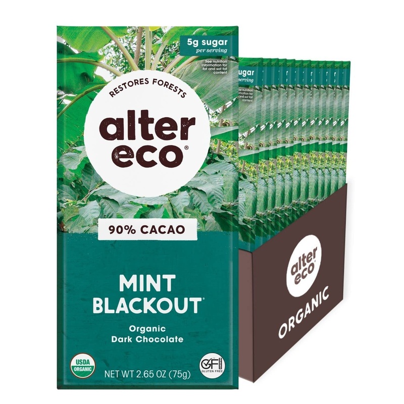 ALTER ECO Superdark Crisp Mint Chocolate Bar 90% 12 Pack brown