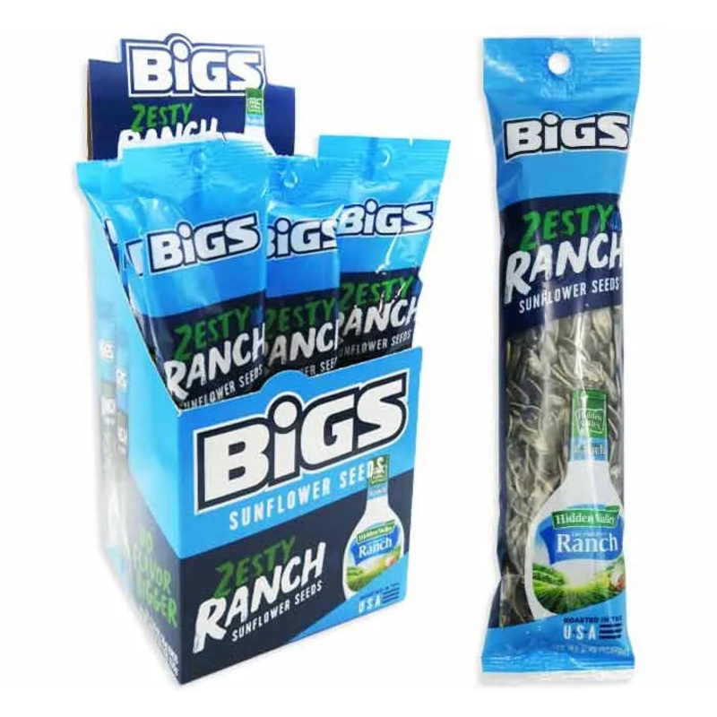 Bigs Zesty Ranch Sunflower Seeds: 12-Piece Box