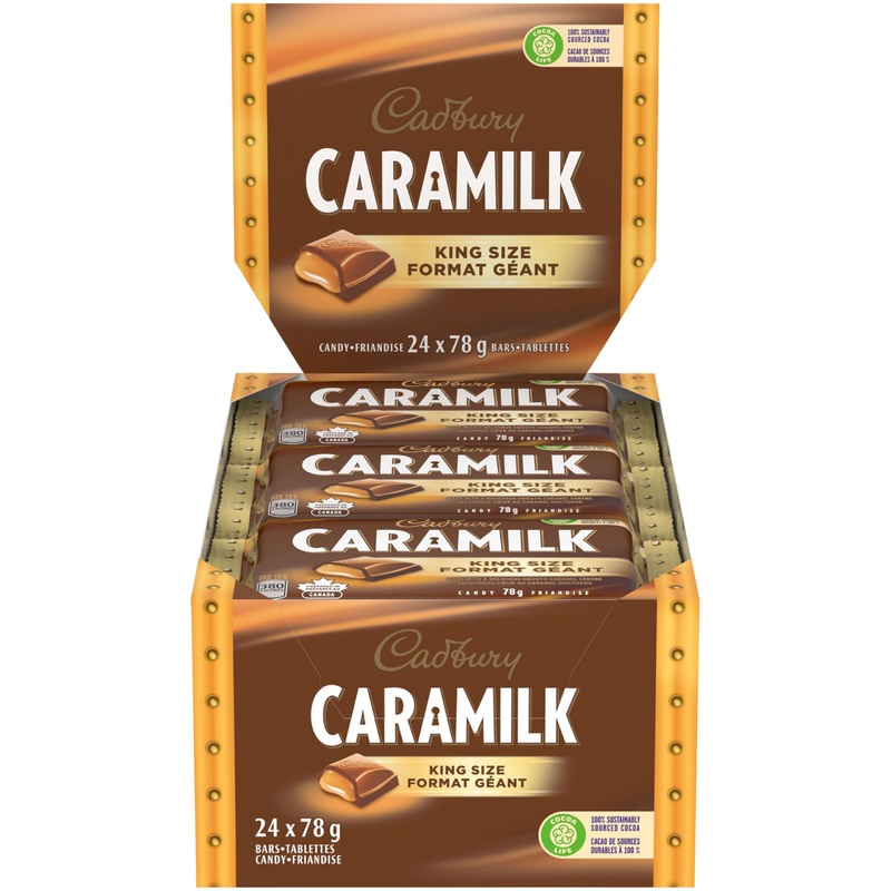 Cadbury Caramilk King Size Chocolatey Candy Bar 78 g (Pack of 24)