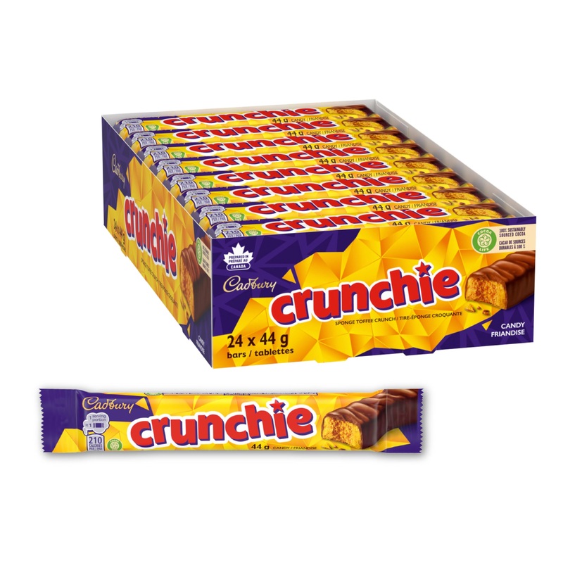 Cadbury Crunchie Chocolatey Candy Bars 44 g (Pack of 24)