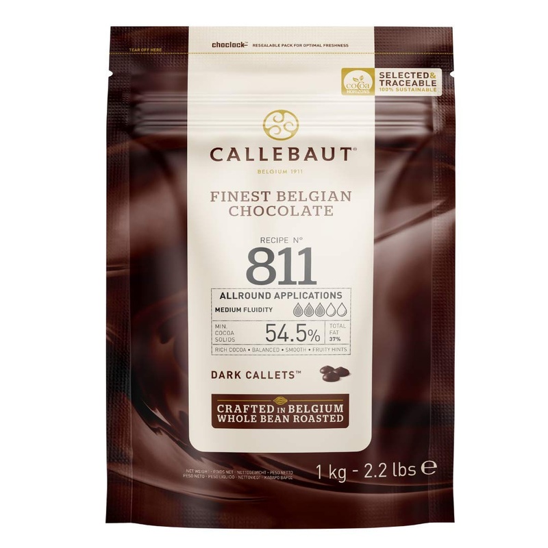 Callebaut Select 811 Dark Chocolate Callets 1 kg 1 kg (Pack of 1)
