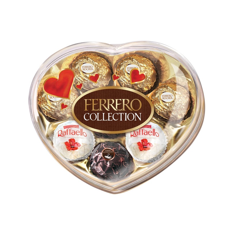 FERRERO COLLECTION Fine Assorted Chocolate and Coconut Confections Heart Shaped Gift Box 8 Count Valentines Chocolate Gift Box 89.5 Grams 8 Count (Pack of 1)