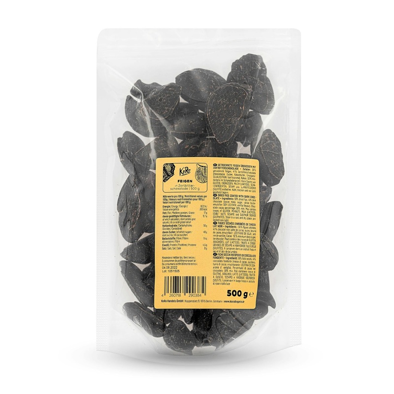 KoRo – Figs in dark chocolate 500g – Vegan – Ideal snack – Chocolate-covered fruits