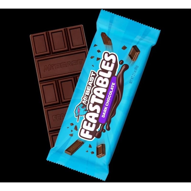 Mrbeasst Feastables Dark chocolate Chocolate noir 60gX10 (Pack of 10bars) 600g Limited edition.