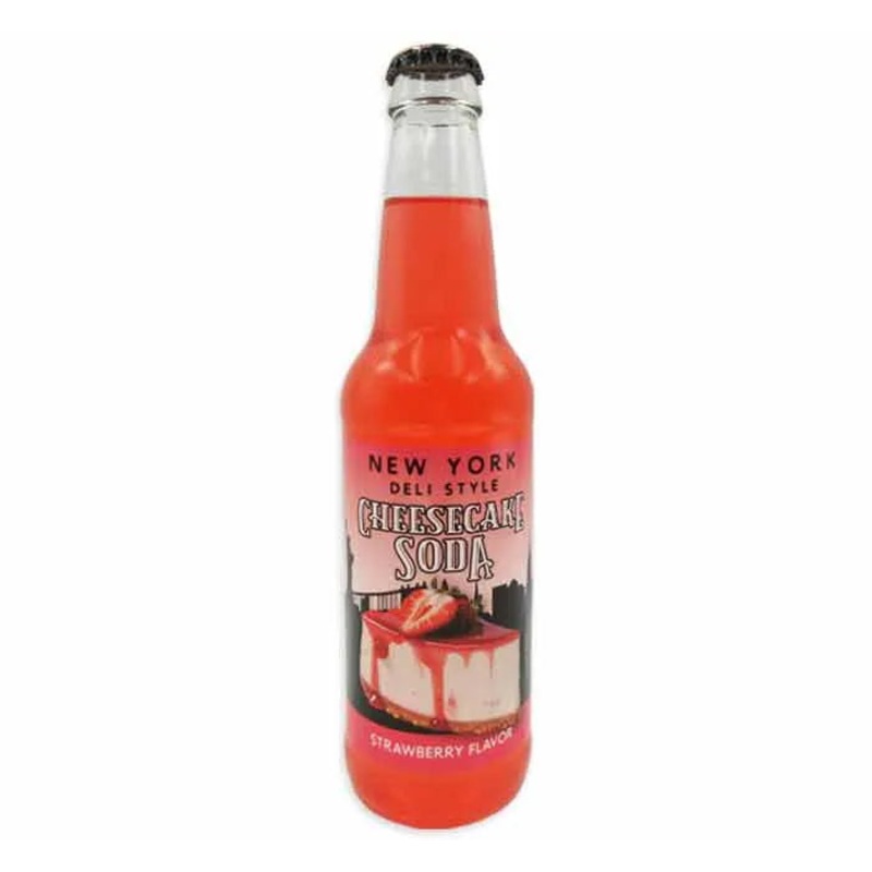 New York Deli Style Cheesecake Soda – Strawberry: 24-Piece Case