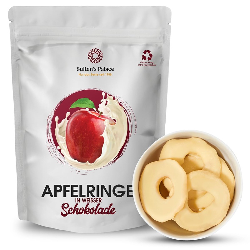 Sultan s Palace Apple Rings in a noble white chocolate – 1000g – chocolate fruits – Premium quality – gift – gift – gift – delicately melting chocolate 1000.0 gram