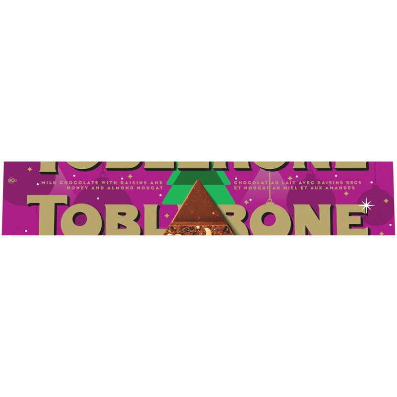 TOBLERONE Fruit and Nut Milk Chocolate Bar with Fruit Paired with Honey and Almond Nougat Christmas Chocolate Festive Stocking Stuffer Holiday Chocolate Holiday Gifts 360 g Fruit & Nut