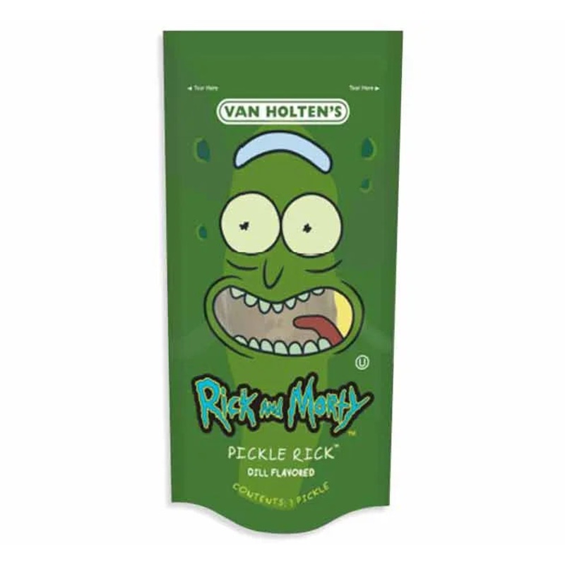 Van Holten’s Rick & Morty Dill Flavored Pickle in A Pouch: 12-Piece Box
