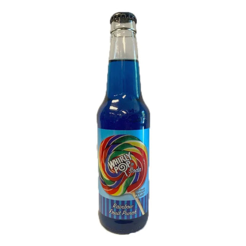 Whirly Pop Rainbow Fruit Punch Soda: 24-Piece Case