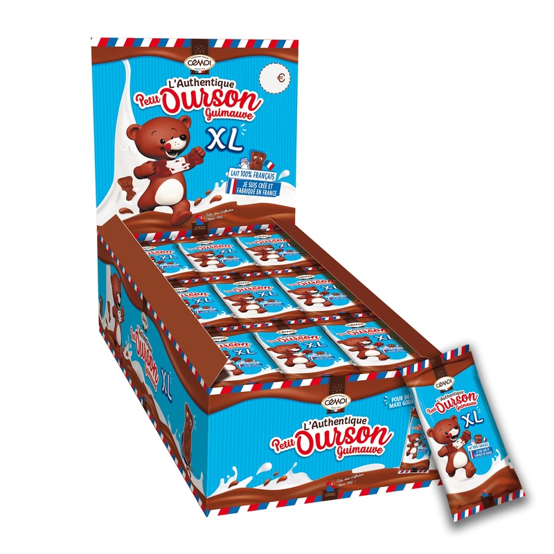 C moi – Authentic Little Bear Marshmallow Display Milk Chocolate Size XL – Made in France 27 Pieces (675 g)