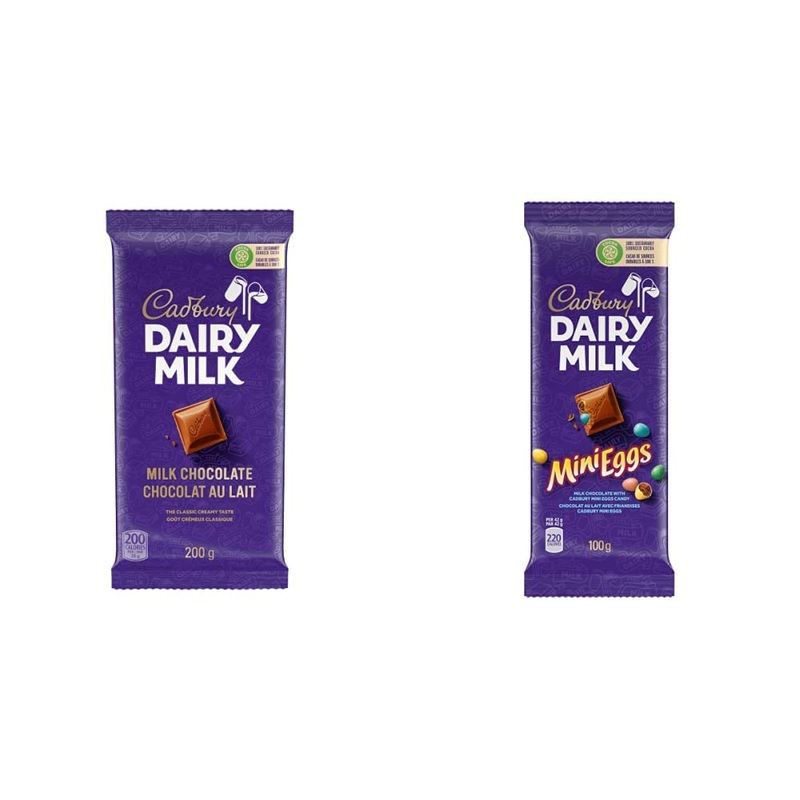 Cadbury Dairy Milk Milk Chocolate 200g & Dairy Milk Mini Eggs Chocolate Candy Bar 100g