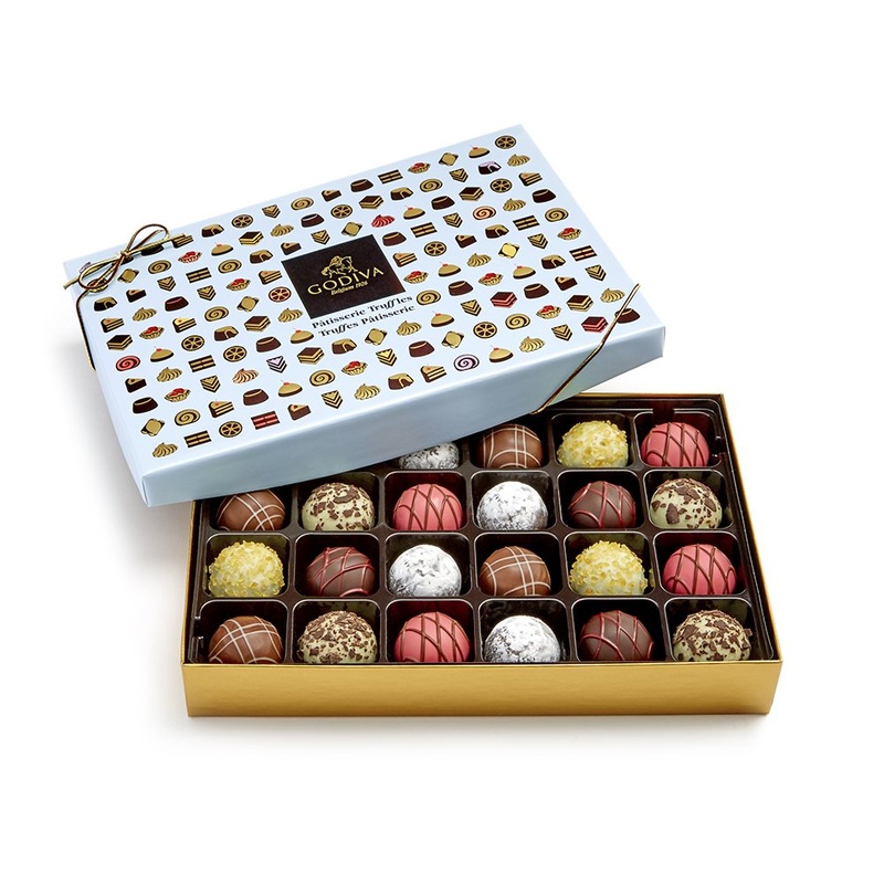 Godiva Chocolatier Assorted Chocolate Truffles Gift Box, Patisserie Dessert Truffles, 24 pc.