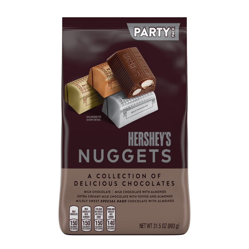 HERSHEY’S NUGGETS Assorted Chocolate Candy Mix, Halloween, 31.5 oz Bulk Party Pack HERSHEY’S NUGGETS Assorted Party Bag