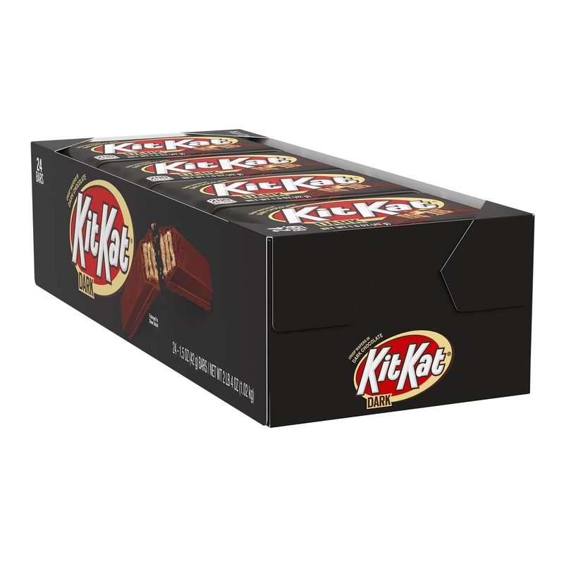 KIT KAT Dark Chocolate Wafer Halloween Candy Bars, Individually Wrapped, 1.5 oz Bulk Box (24 Count) Dark-Chocolate 24 Count (Pack of 1)
