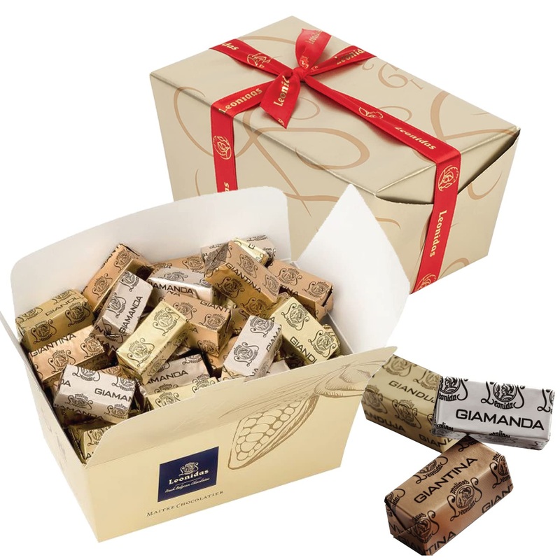 Leonidas Belgian Chocolates | Gianduja Giantina & Giamanda Collection | 500g 45 individually wrapped Chocolates in a Beautiful Gift Ballotin Box | Imported fine Chocolate from Belgium