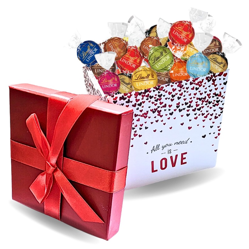 LINDOR 40 Assorted Chocolates in a Pretty Box “All You Need is Love” | Ideal for Valentine’s Day