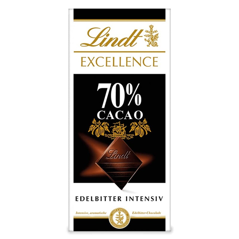 Lindt Excellence 70 % cocoa – noble bitter chocolate |100 g Tafel |Full-bodied bitter chocolate |Intensive cocoa taste |Dark chocolate |Vegan chocolate |Chocolate gift 70%