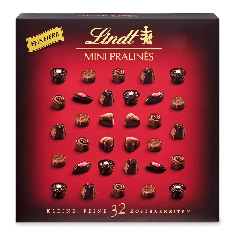 Lindt Feinherbe Mini Pralin s Noirs |163 G |Dark chocolate |32 chocolates |Small chocolate gift or chocolate gift Feinherb 163 g