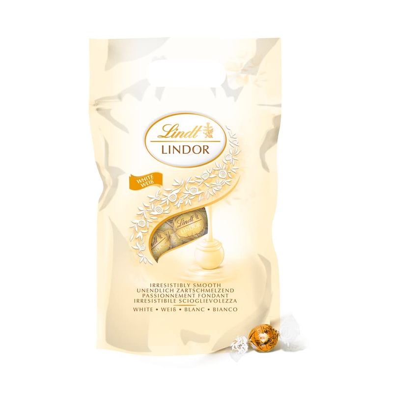 Lindt Lindor chocolate balls white |approx. 80 with a delicately melting filling |Large pack chocolate gift chocolate gift 1kg white 1 kg