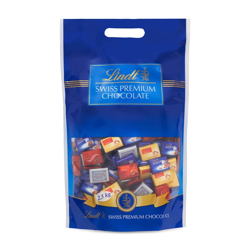 Lindt – Maxi Sachet Neapolitains SWISS PREMIUM CHOCOLATE – Assortment of Mini Milk Chocolates Milk-Hazelnut Milk and Nougat Shards White and Nougat Shards Black and Lindor Milk 2.5 kg