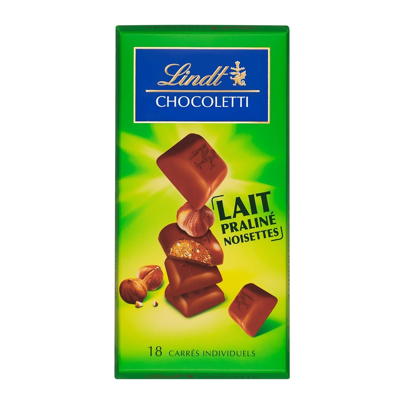 Lindt – Milk Chocolate Hazelnut Praline Squares CHOCOLETTI – Milk Chocolate 100g