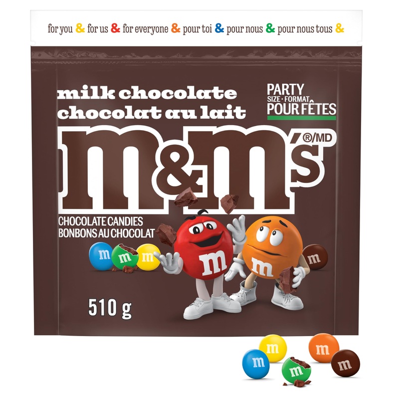 M&M’S Milk Chocolate Candies Party Size Bag 510g Milk 510g