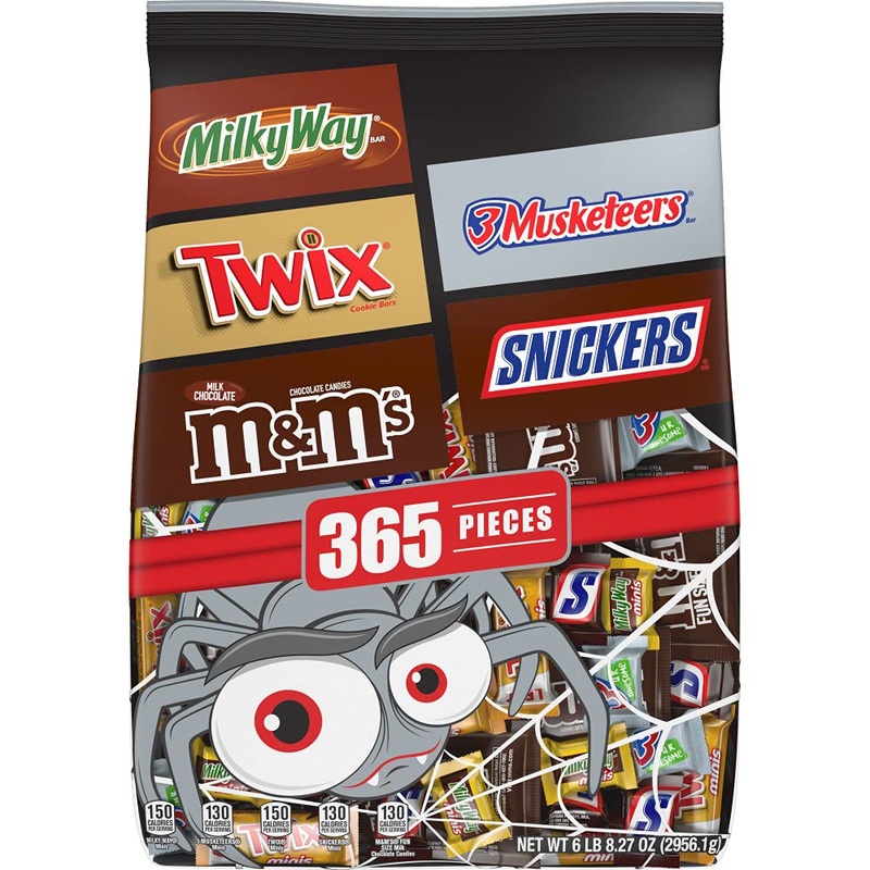 M&M’S, SNICKERS, TWIX, MILKY WAY & 3 MUSKETEERS Bulk Halloween Candy Assortment – 104.27oz/365ct
