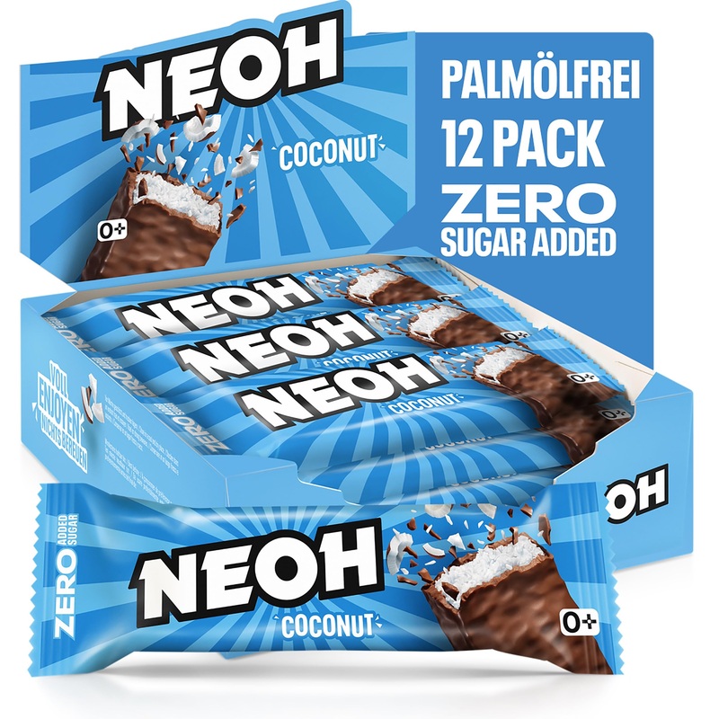 Neoh zero sugar coconut chocolate crunch bar |Keto-friendly & low carb |117 Kcal & 1G sugar |6g protein |The healthy alternative to conventional sweets12 Pack Coconut 12 pieces (1 Pack)