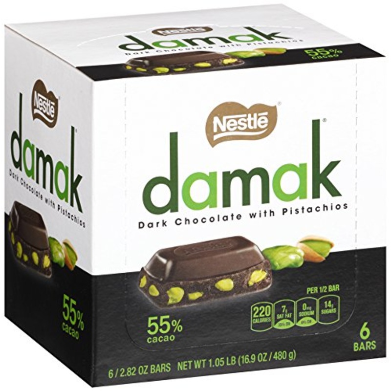 Nestle Damak Dark Chocolate with Pistachios 2.82 Ounce (6 Bars)
