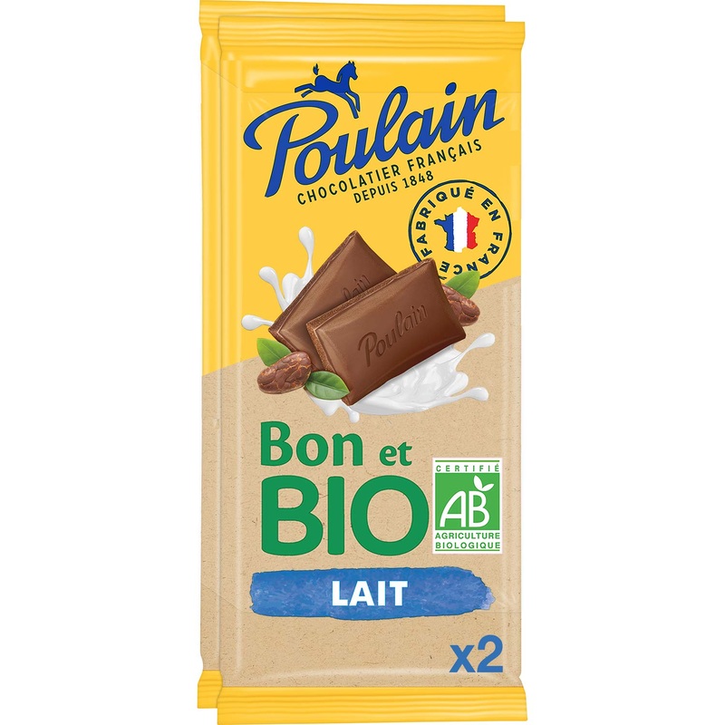 Poulain Milk Chocolate -30% Sugar 2 x 85 g