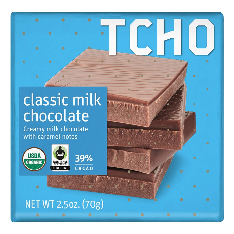 TCHO Milk Chocolate Classic 39%, 70g bar, Pack of 12 39% Classic Milk Chocolate