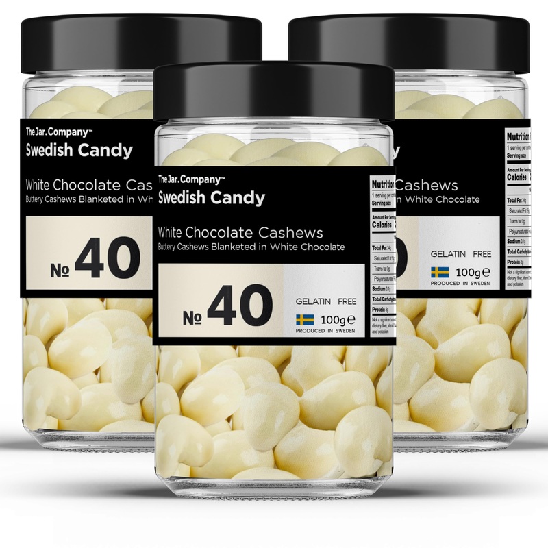 TheJar.Company – Swedish Candy – 40 – White Chocolate Cashews