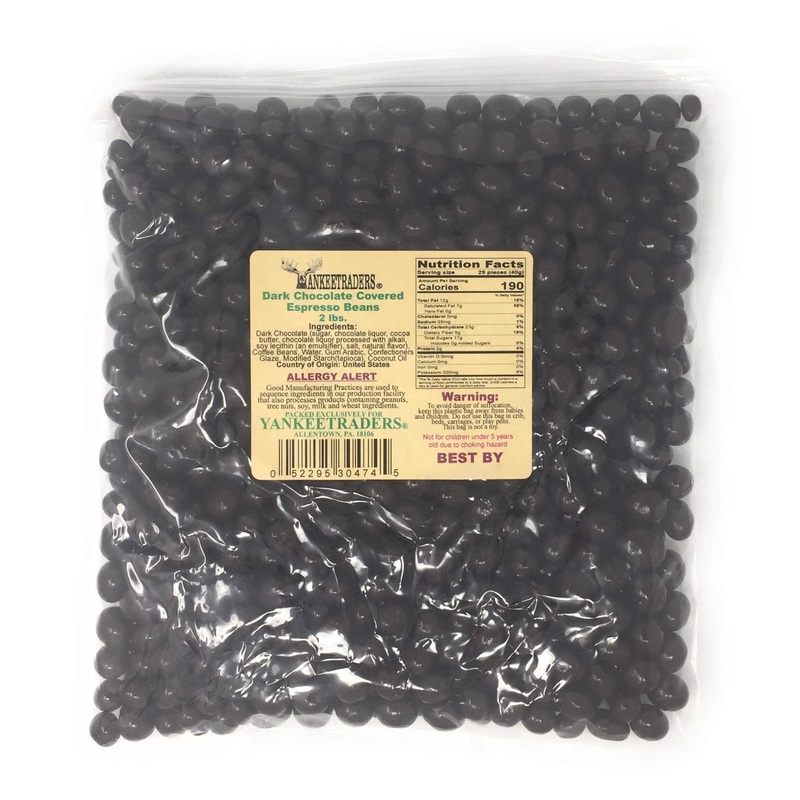 YANKEETRADERS Dark Chocolate Covered Espresso Beans 2 Pound