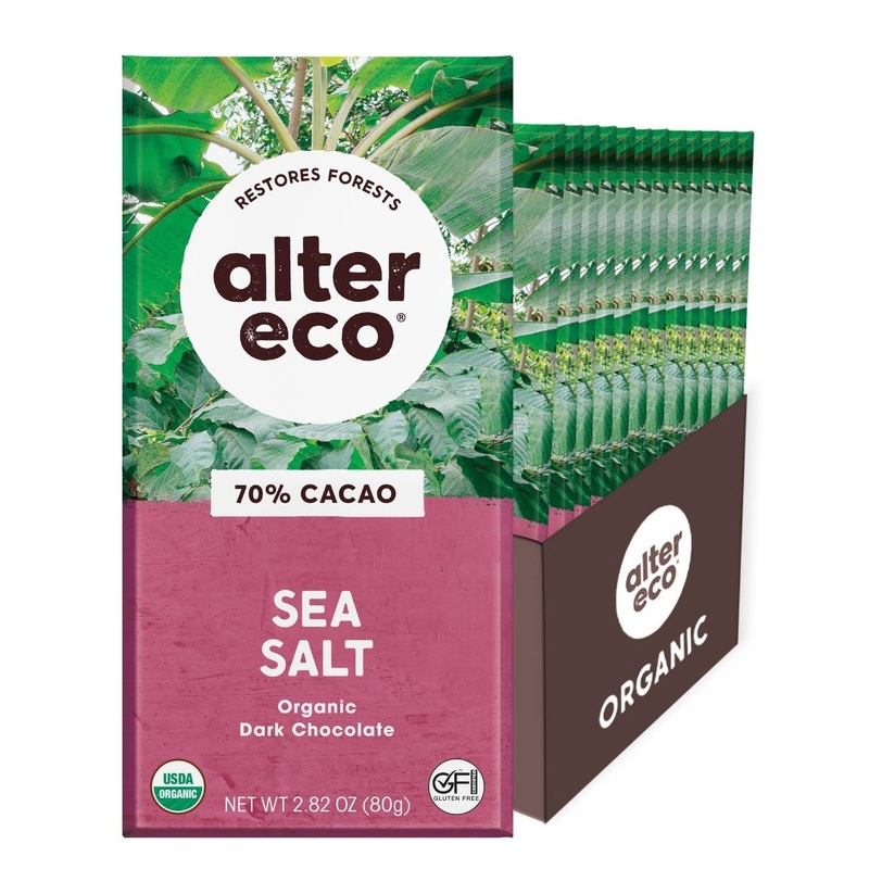 Alter Eco Organic Chocolate Bar Deep Dark Sea Salt 70% Cocoa 2.82 oz (80 g)
