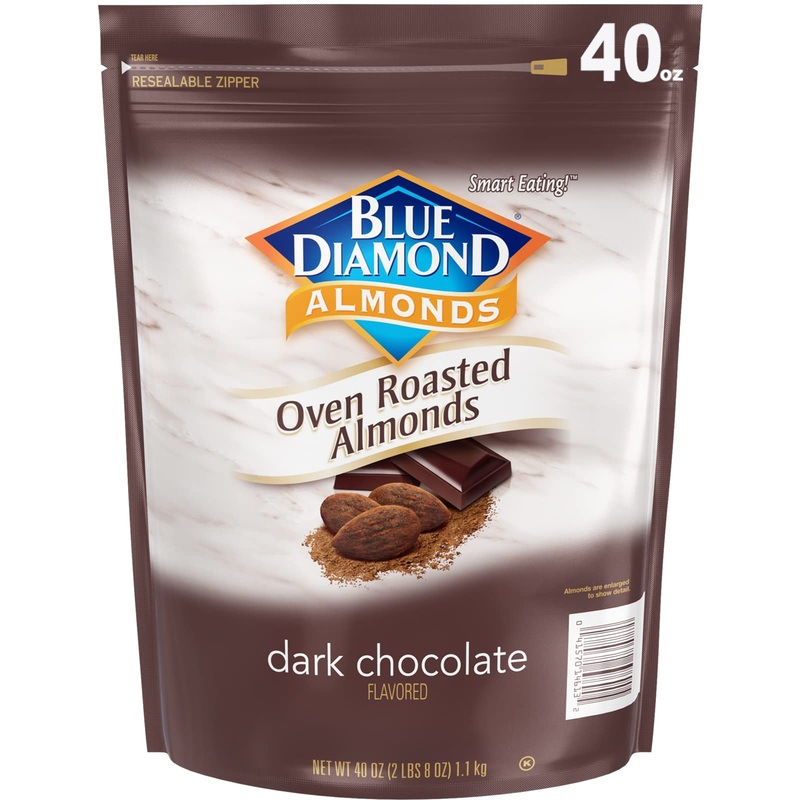 Blue Diamond Dark Chocolate Almond Snack Nuts 40oz Bag