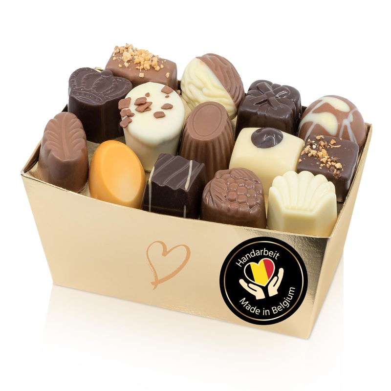 Epralinchen Hand processed Belgian luxury chocolates-Premium Pralines Edition 500g TW.With alcohol – delicious chocolate made in Belgium – Praline mixture Premium with alcohol 500 g (1 Pack)
