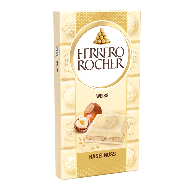 Ferrero Rocher Bar White Chocolate with Hazelnut 1 x 90 g White Chocolate Bar 90gr