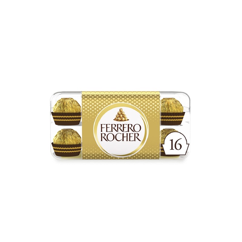 FERRERO ROCHER Fine Hazelnut Chocolate Gift Box 16 Individually Wrapped Chocolates 200g