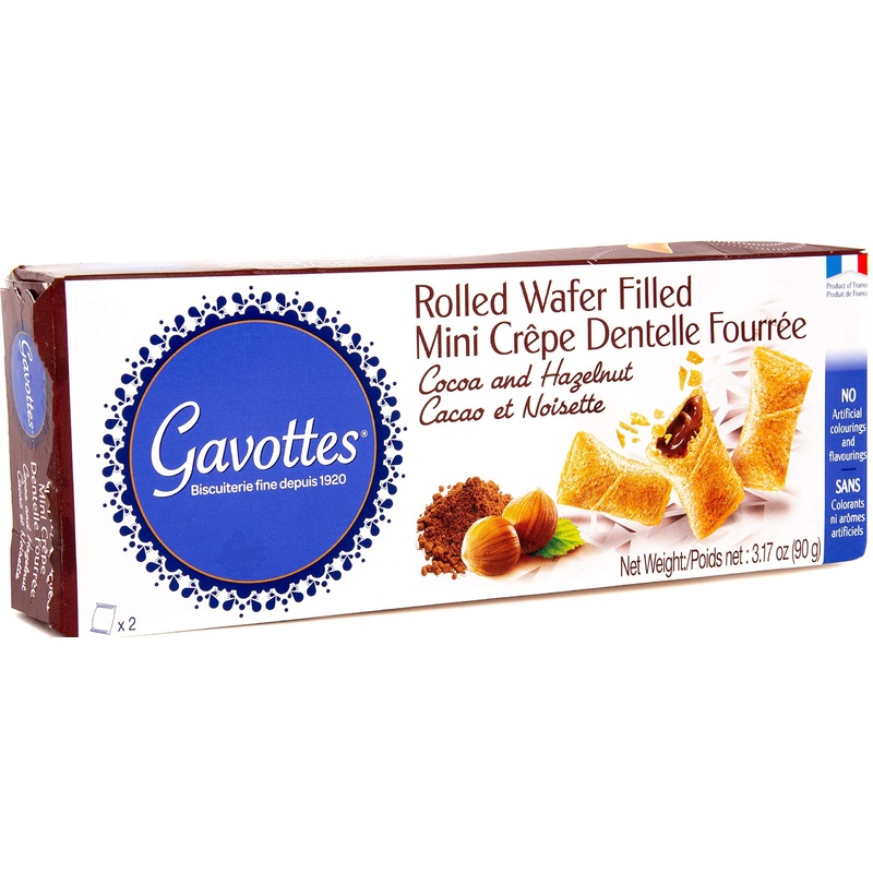 Gavottes Gourmet French Filled Mini Crepes – with Rich Chocolate Hazelnut Filling | An Irresistible All-Natural Treat Made in the Authentic French Tradition (Pack of (1)) 3.17 Ounce (Pack of 1)