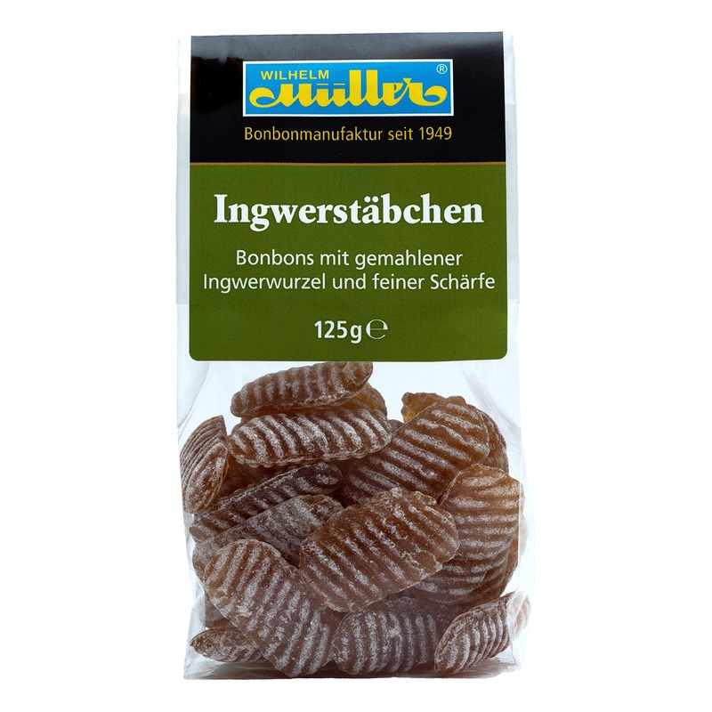 Ginger sticks candy with ground ginger root and fine spiciness (1 bag) Ginger 125 g (1 pack)