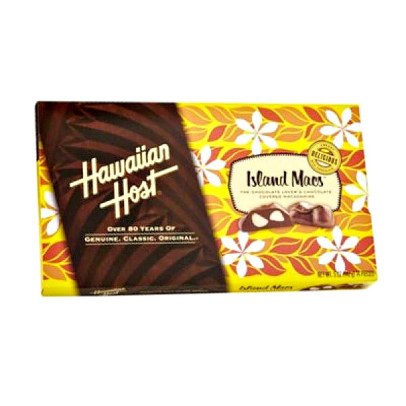 Hawaiian Host Island Macs Tiare Milk Chocolate Covered Macadamia Nuts 5 oz Boxes (1 Box)
