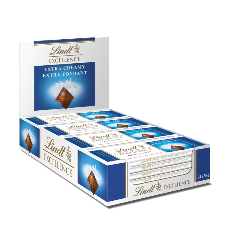 Lindt – EXCELLENCE Bars – Milk Chocolate – Extra Soft – 35g X 24