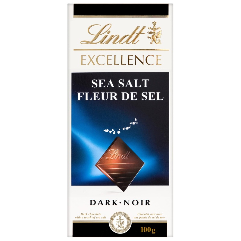 Lindt EXCELLENCE Sea Salt Dark Chocolate Bar 100 Grams