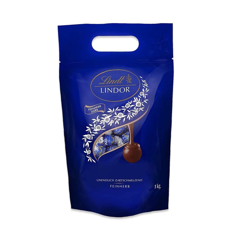 Lindt lindor chocolate balls fine herb |1 kg bag resealable |approx. 80 balls dark |Large pack chocolate gift chocolate gift Feinherb 1 kg