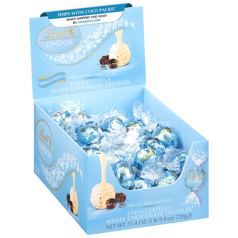 Lindt LINDOR Stracciatella White Chocolate Truffles, Chocolates with Smooth, Melting Truffle Center, Great for gift giving, 25.4 oz., 60 Count Stracciatella 1.6 Pound (Pack of 1)