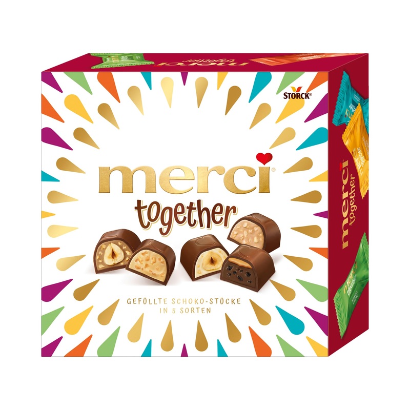 merci together 1 x 175g Mix of filled fine milk chocolate pralines
