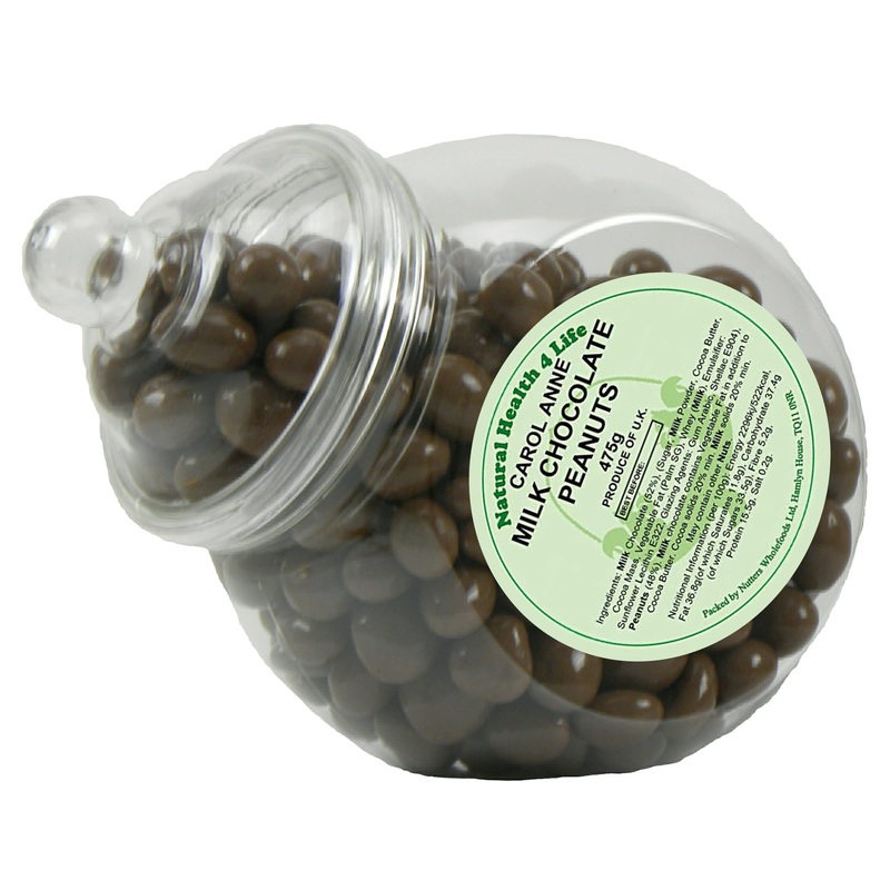 Natural Health 4 Life Carol Anne Confectionery Milk Chocolate Peanuts 475 g in Recyclable Gift Jar (1 Jar) Chocolate 475g
