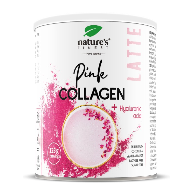 Nature’s Finest by Nutrisslim Pink Latte with Collagen and Hyaluronic Acid 125 g | Coconut and Vanilla Flavored Drink Lactose and Sugar Free (1)