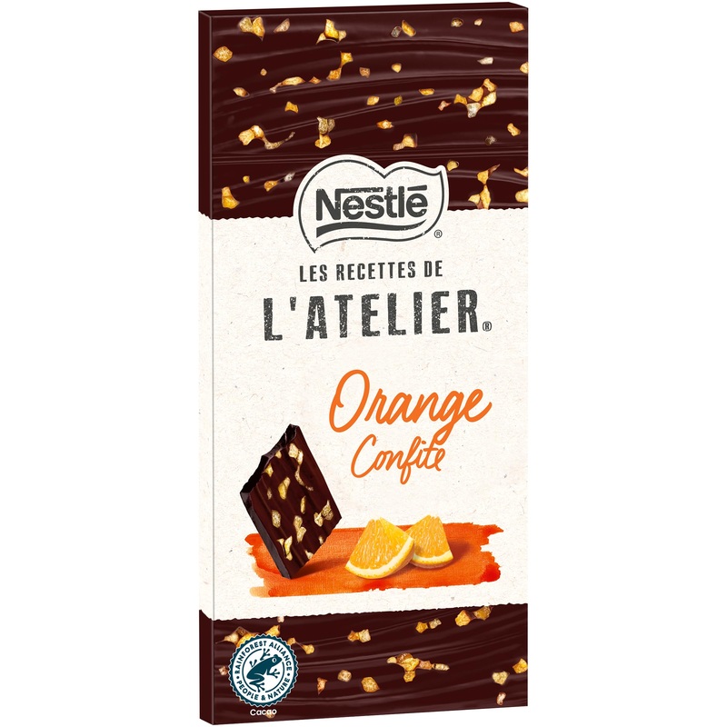 Nestl Les Recettes de L’Atelier – Dark Chocolate and Candied Orange Bar – 100g